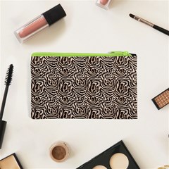 Brown Beige Snake Pattern Cosmetic Bag (XS) from ArtsNow.com Back