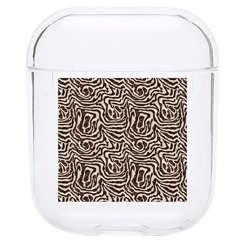 Brown Beige Snake Pattern Hard PC AirPods 1/2 Case from ArtsNow.com Front
