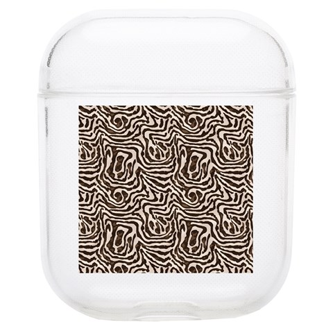 Brown Beige Snake Pattern Soft TPU AirPods 1/2 Case from ArtsNow.com Front