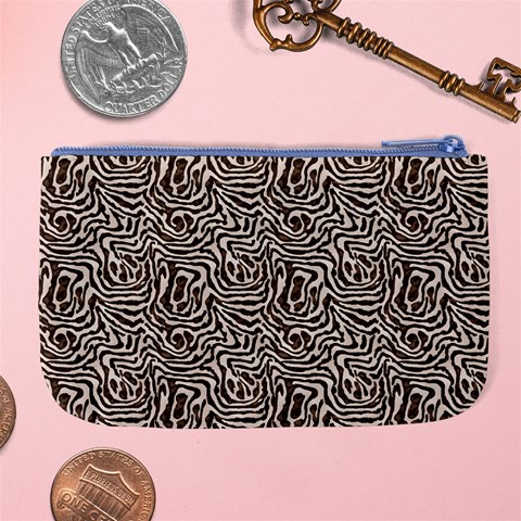 Brown Beige Snake Pattern Large Coin Purse from ArtsNow.com Back