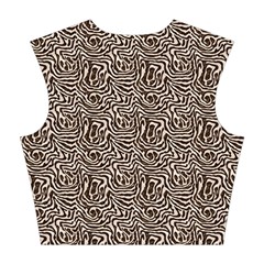 Brown Beige Snake Pattern Cotton Crop Top from ArtsNow.com Back