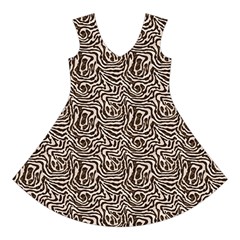 Brown Beige Snake Pattern Short Sleeve V Front