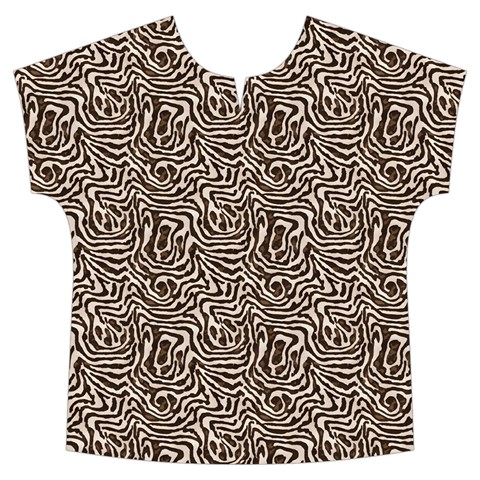 Brown Beige Snake Pattern Short Sleeve Long Pants Satin Pajamas Set from ArtsNow.com Front