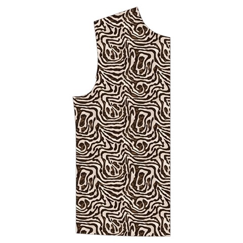 Brown Beige Snake Pattern Men s High Neck Button Up Puffer Vest from ArtsNow.com Front Right