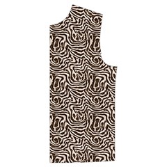 Brown Beige Snake Pattern Men s High Neck Button Up Puffer Vest from ArtsNow.com Front Left