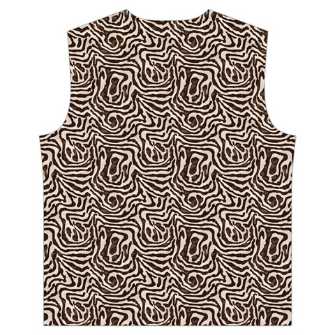 Brown Beige Snake Pattern Men s High Neck Button Up Puffer Vest from ArtsNow.com Back