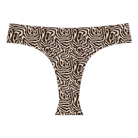Brown Beige Snake Pattern Cross Back Hipster Bikini Set from ArtsNow.com Front Under