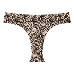 Brown Beige Snake Pattern Cross Back Hipster Bikini Set from ArtsNow.com Front Under