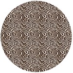 Brown Beige Snake Pattern Wooden Bottle Opener (Round)