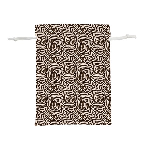 Brown Beige Snake Pattern Lightweight Drawstring Pouch (M) from ArtsNow.com Front