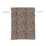 Brown Beige Snake Pattern Lightweight Drawstring Pouch (M)