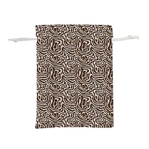 Brown Beige Snake Pattern Lightweight Drawstring Pouch (L) from ArtsNow.com Front