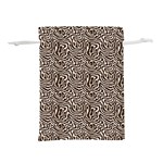 Brown Beige Snake Pattern Lightweight Drawstring Pouch (L)
