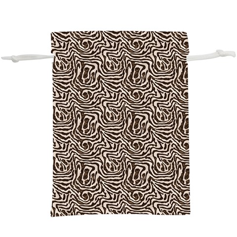 Brown Beige Snake Pattern Lightweight Drawstring Pouch (XL) from ArtsNow.com Front