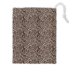Brown Beige Snake Pattern Drawstring Pouch (4XL) from ArtsNow.com Front