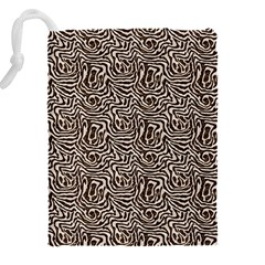 Brown Beige Snake Pattern Drawstring Pouch (4XL) from ArtsNow.com Back