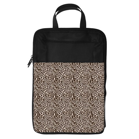 Brown Beige Snake Pattern Foldable Shoe Storage Bag from ArtsNow.com Front