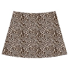 Brown Beige Snake Pattern Knee Front Skirt