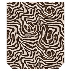 Brown Beige Snake Pattern Kids  Long Sleeve Velvet Lounge Robe from ArtsNow.com Pocket Left