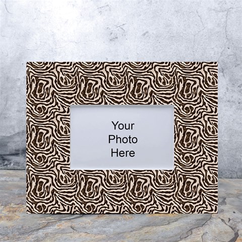 Brown Beige Snake Pattern White Tabletop Photo Frame 4 x6  from ArtsNow.com Front