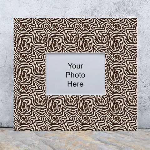 Brown Beige Snake Pattern White Wall Photo Frame 5  x 7  from ArtsNow.com Front
