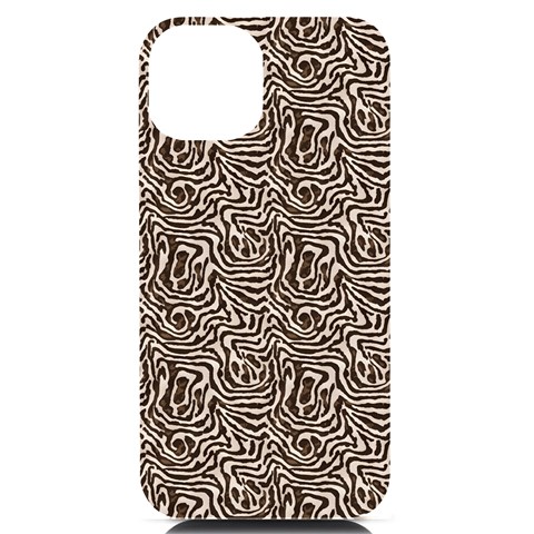 Brown Beige Snake Pattern iPhone 14 Black UV Print PC Hardshell Case from ArtsNow.com Front