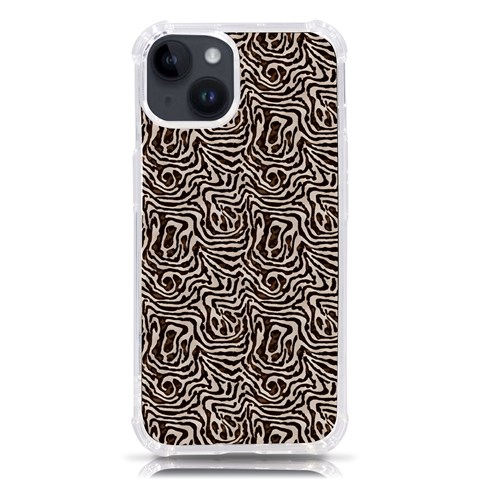 Brown Beige Snake Pattern iPhone 14 TPU UV Print Case from ArtsNow.com Front