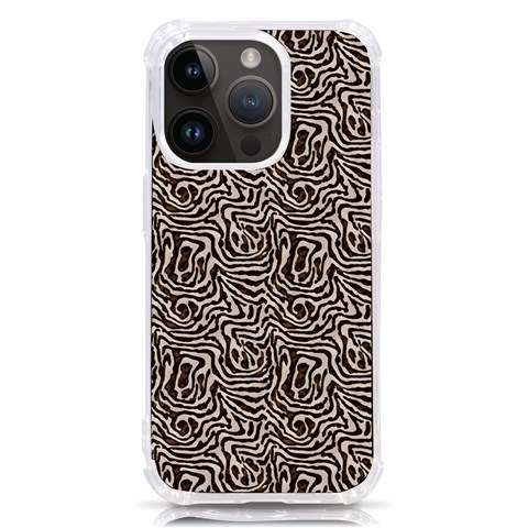 Brown Beige Snake Pattern iPhone 14 Pro TPU UV Print Case from ArtsNow.com Front