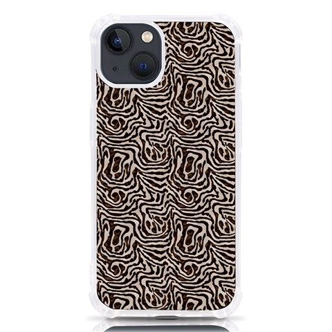 Brown Beige Snake Pattern iPhone 13 TPU UV Print Case from ArtsNow.com Front