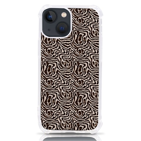 Brown Beige Snake Pattern iPhone 13 mini TPU UV Print Case from ArtsNow.com Front