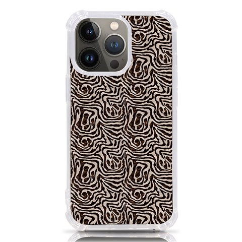 Brown Beige Snake Pattern iPhone 13 Pro TPU UV Print Case from ArtsNow.com Front