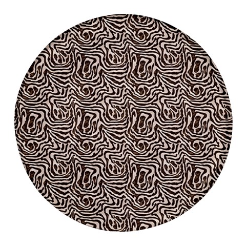 Brown Beige Snake Pattern Round Glass Fridge Magnet (4 pack) from ArtsNow.com Front