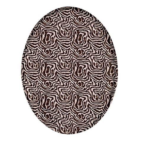 Brown Beige Snake Pattern Oval Glass Fridge Magnet (4 pack) from ArtsNow.com Front
