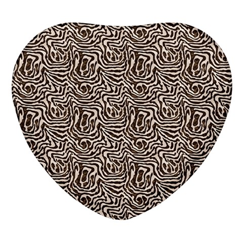 Brown Beige Snake Pattern Heart Glass Fridge Magnet (4 pack) from ArtsNow.com Front