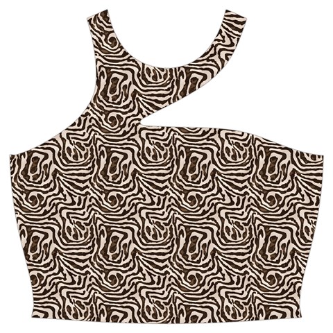 Brown Beige Snake Pattern Cut Out Top from ArtsNow.com Front