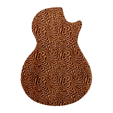 Brown Beige Snake Pattern Guitar Shape Wood Guitar Pick Holder Case And Picks Set from ArtsNow.com Front