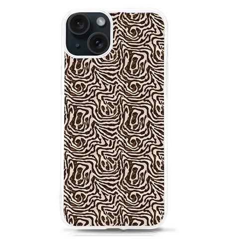 Brown Beige Snake Pattern iPhone 15 TPU UV Print Case from ArtsNow.com Front