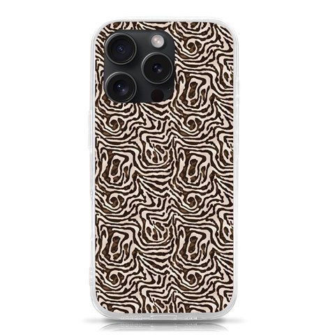 Brown Beige Snake Pattern iPhone 15 Pro TPU UV Print Case from ArtsNow.com Front