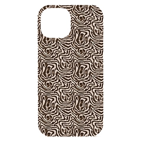 Brown Beige Snake Pattern iPhone 15 Black UV Print PC Hardshell Case from ArtsNow.com Front
