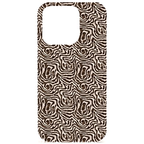 Brown Beige Snake Pattern iPhone 15 Pro Black UV Print PC Hardshell Case from ArtsNow.com Front