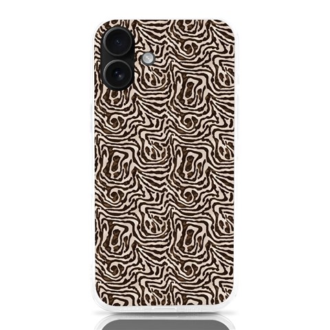 Brown Beige Snake Pattern iPhone 16 Plus TPU UV Print Case from ArtsNow.com Front