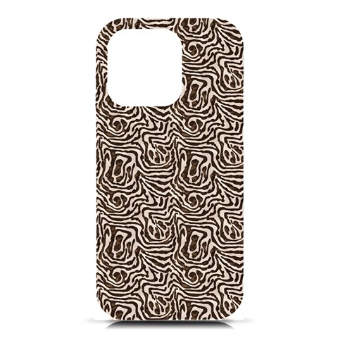 Brown Beige Snake Pattern iPhone 16 Pro Black UV Print PC Hardshell Case from ArtsNow.com Front