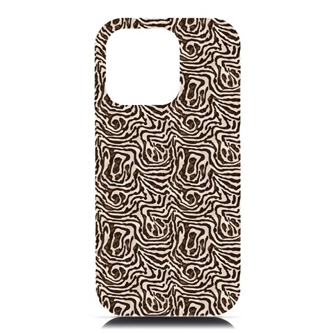 Brown Beige Snake Pattern iPhone 16 Pro Max Black UV Print PC Hardshell Case from ArtsNow.com Front