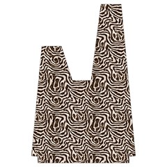 Brown Beige Snake Pattern Japanese Wrist Knot Bag from ArtsNow.com Back