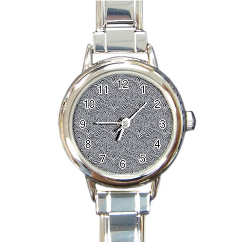 Dark Grey Snake Round Italian Charm Watch from ArtsNow.com Front