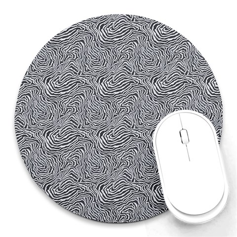 Dark Grey Snake Round Mousepad from ArtsNow.com Front