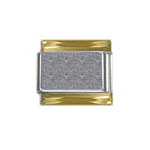 Dark Grey Snake Gold Trim Italian Charm (9mm) from ArtsNow.com Front
