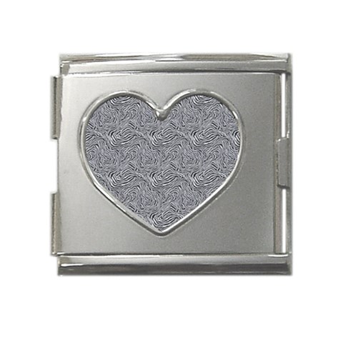 Dark Grey Snake Mega Link Heart Italian Charm (18mm) from ArtsNow.com Front