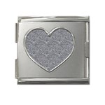 Dark Grey Snake Mega Link Heart Italian Charm (18mm)