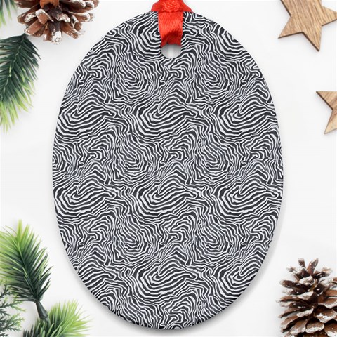 Dark Grey Snake Oval Ornament (Two Sides) from ArtsNow.com Front